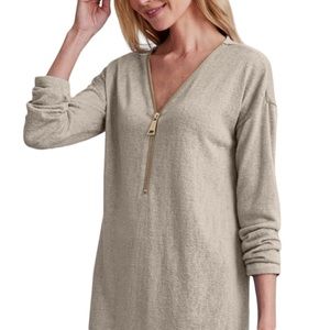Soft Surroundings Valentina Zip Sweater Stone M